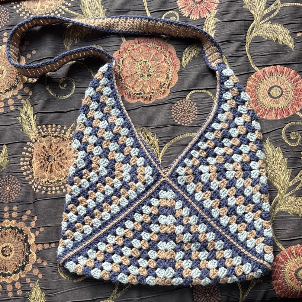Handcrafted Crochet Patterned Shoulder Bag